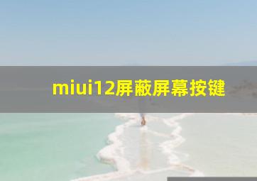 miui12屏蔽屏幕按键