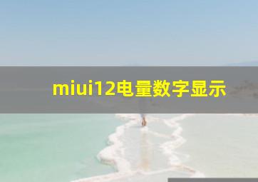 miui12电量数字显示