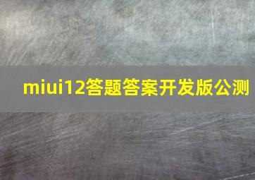 miui12答题答案开发版公测