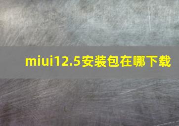 miui12.5安装包在哪下载