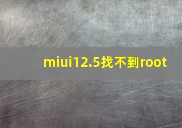 miui12.5找不到root