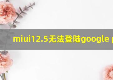 miui12.5无法登陆google play