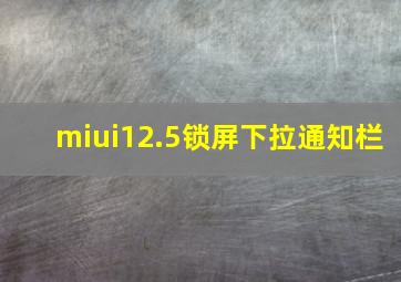 miui12.5锁屏下拉通知栏