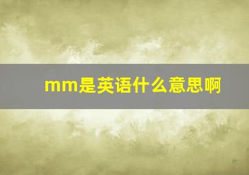 mm是英语什么意思啊