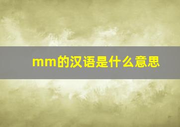 mm的汉语是什么意思