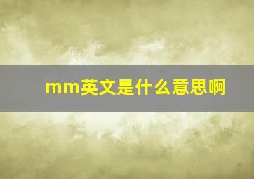 mm英文是什么意思啊