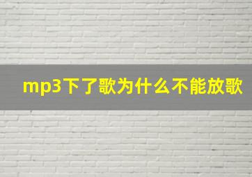 mp3下了歌为什么不能放歌