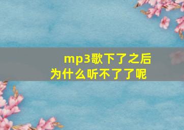 mp3歌下了之后为什么听不了了呢