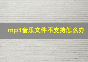 mp3音乐文件不支持怎么办