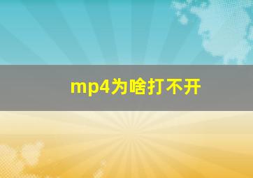 mp4为啥打不开