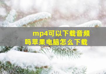 mp4可以下载音频吗苹果电脑怎么下载