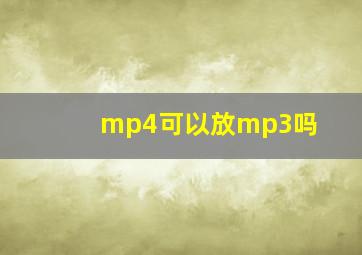 mp4可以放mp3吗