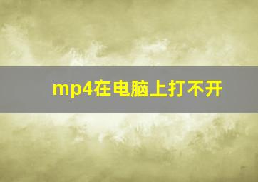 mp4在电脑上打不开