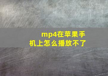 mp4在苹果手机上怎么播放不了