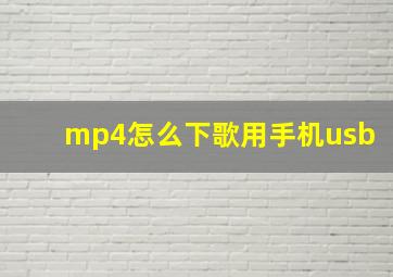 mp4怎么下歌用手机usb