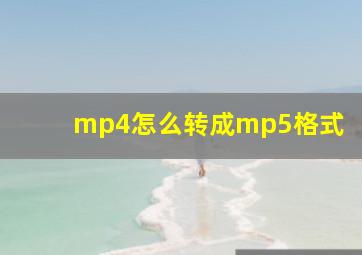 mp4怎么转成mp5格式