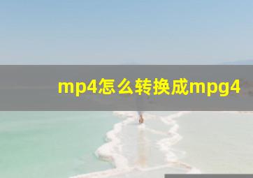 mp4怎么转换成mpg4