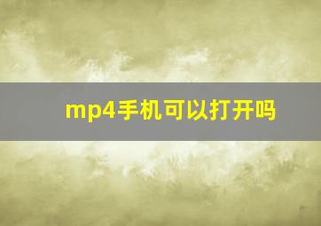 mp4手机可以打开吗