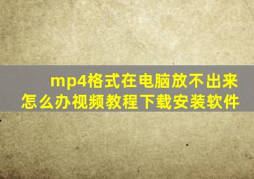 mp4格式在电脑放不出来怎么办视频教程下载安装软件