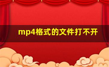 mp4格式的文件打不开