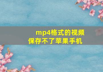 mp4格式的视频保存不了苹果手机