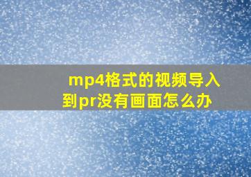 mp4格式的视频导入到pr没有画面怎么办