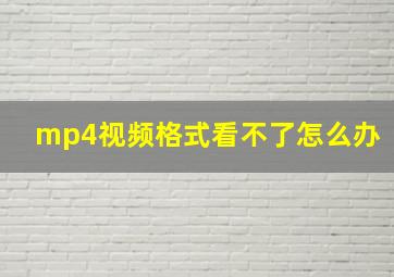 mp4视频格式看不了怎么办