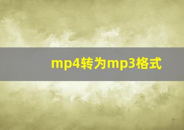 mp4转为mp3格式