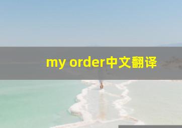 my order中文翻译