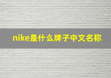 nike是什么牌子中文名称