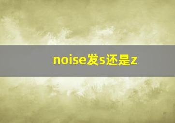 noise发s还是z