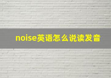 noise英语怎么说读发音