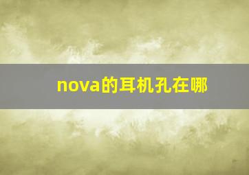 nova的耳机孔在哪