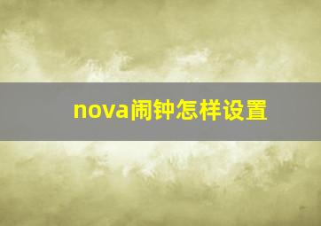 nova闹钟怎样设置