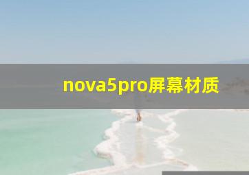 nova5pro屏幕材质