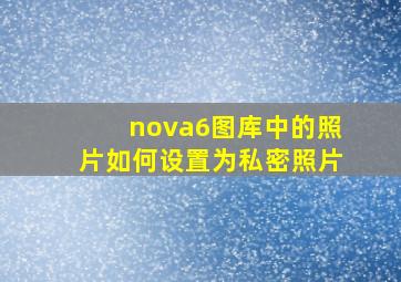 nova6图库中的照片如何设置为私密照片