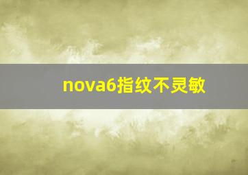 nova6指纹不灵敏