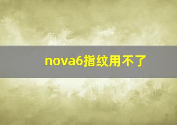 nova6指纹用不了