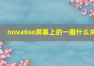 nova6se屏幕上的一圈什么关