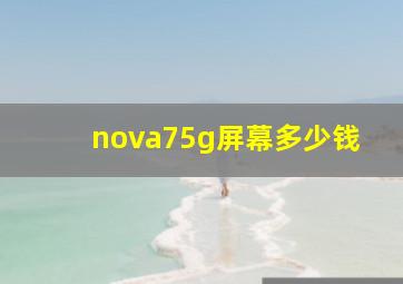 nova75g屏幕多少钱