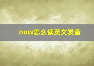 now怎么读英文发音