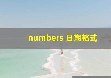 numbers 日期格式