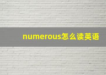 numerous怎么读英语