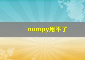 numpy用不了