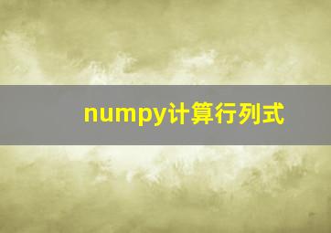 numpy计算行列式