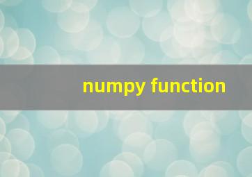 numpy function