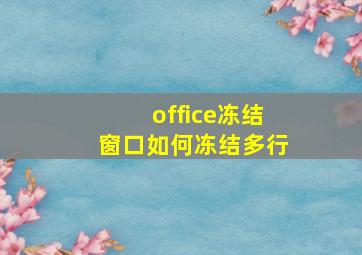 office冻结窗口如何冻结多行