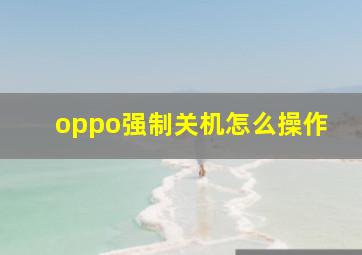 oppo强制关机怎么操作