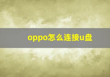 oppo怎么连接u盘