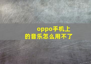 oppo手机上的音乐怎么用不了